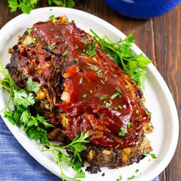 Worcestershire Sauce Meatloaf with Caramelized Onions