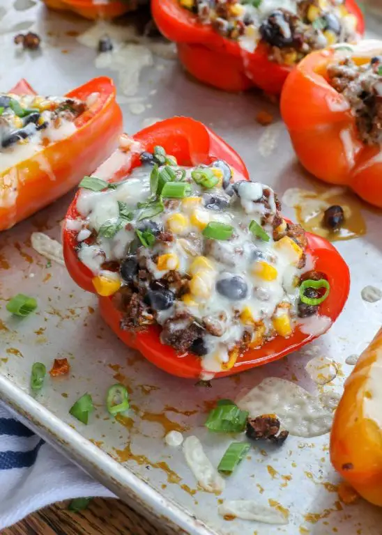 Zesty Beef Stuffed Bell Peppers