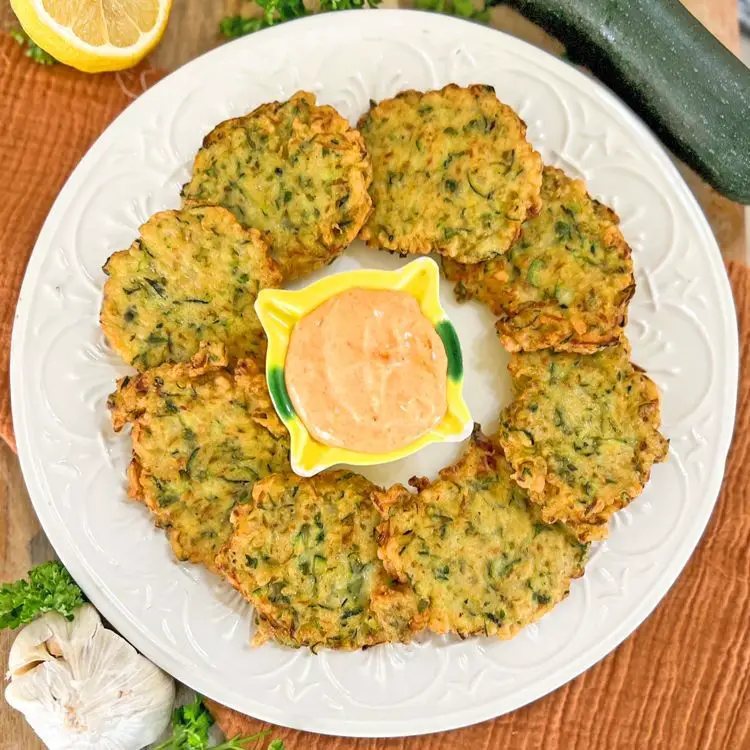 Zucchini Fritters with Spicy Aioli