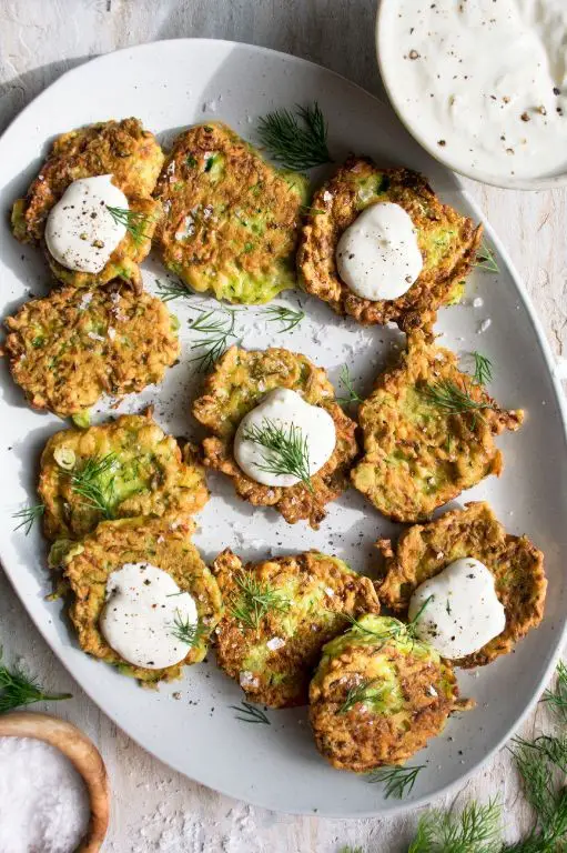 Zucchini Fritters with Yogurt Dip