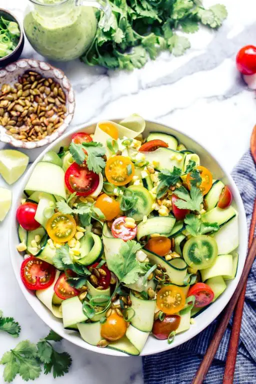 Zucchini and Avocado Salad with Lime Dressing