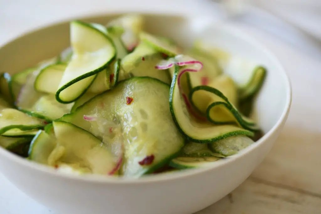 Zucchini and Cucumber Salad with Mint