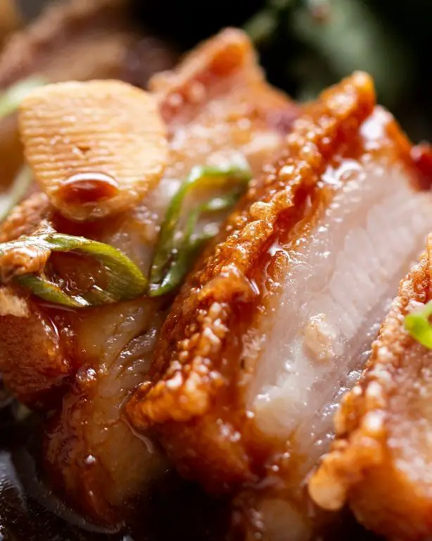 Adobo-Glazed Pork Belly with Crispy Skin