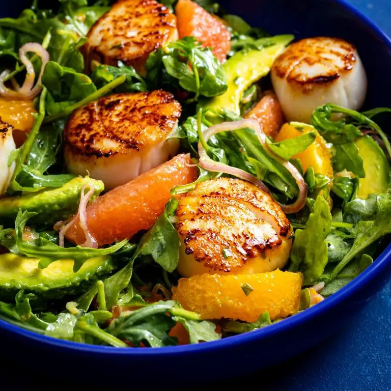 Adobo-Seared Scallops with Citrus Salad