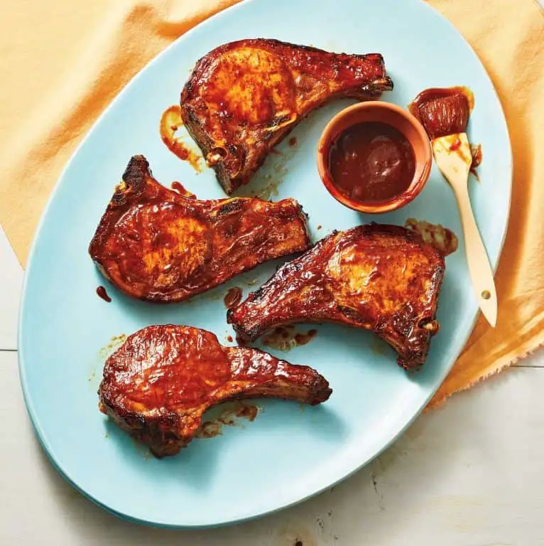 Air Fryer Bourbon Glazed Pork Chops