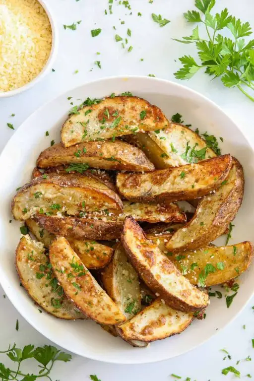 Air Fryer Garlic Parmesan Potato Wedges
