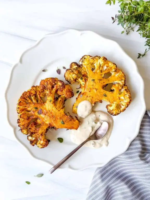 Air Fryer Mediterranean Cauliflower Steaks