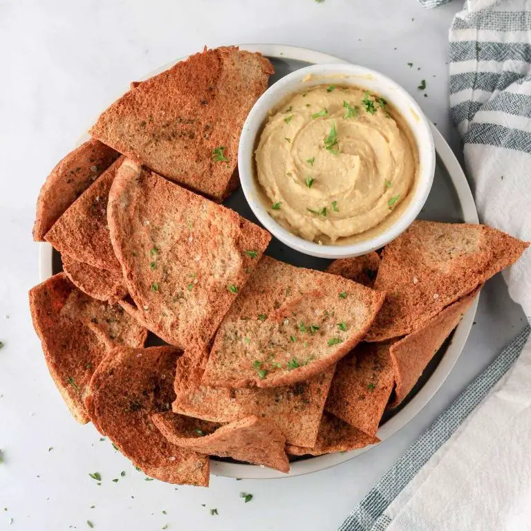 Air Fryer Pita Chips with Hummus