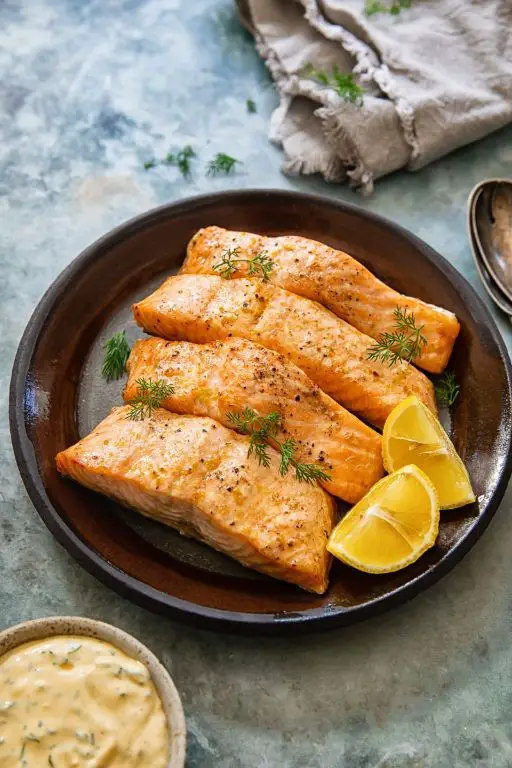 Air Fryer Salmon with Dill and Lemon Glaze