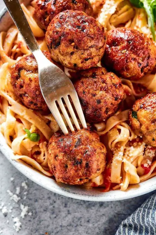 Air Fryer Turkey Meatballs with Marinara Sauce