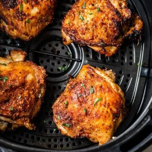 Air-Fried Chicken Leg Quarters with Salted Skin