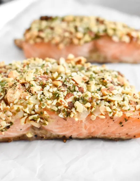 Almond-Crusted Salmon with Herb Butter