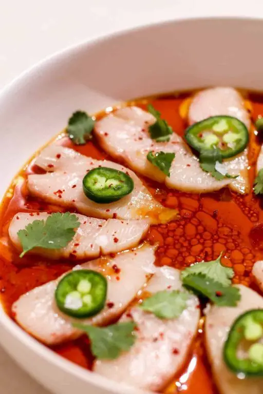 Amberjack Sashimi with Chili Oil