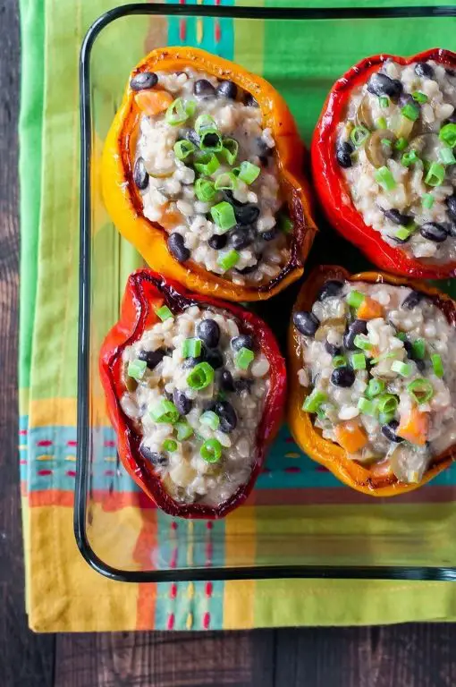 Anasazi Bean and Rice Stuffed Peppers