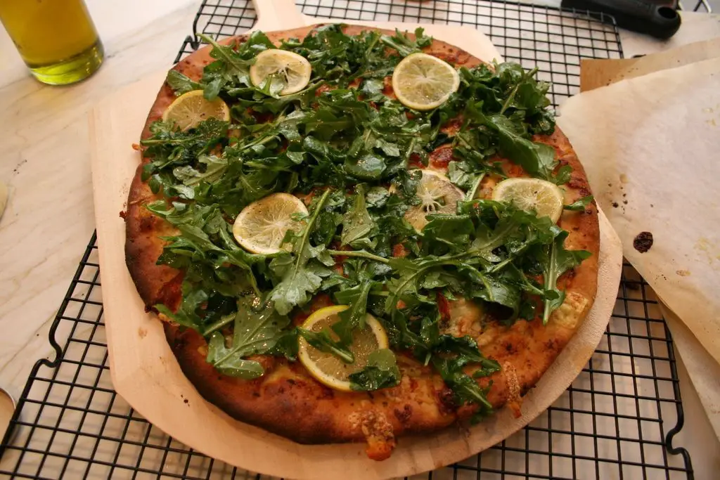 Anchovy Pizza with Arugula and Parmesan