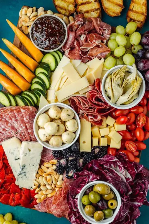 Antipasto Platter with Olives and Cheese