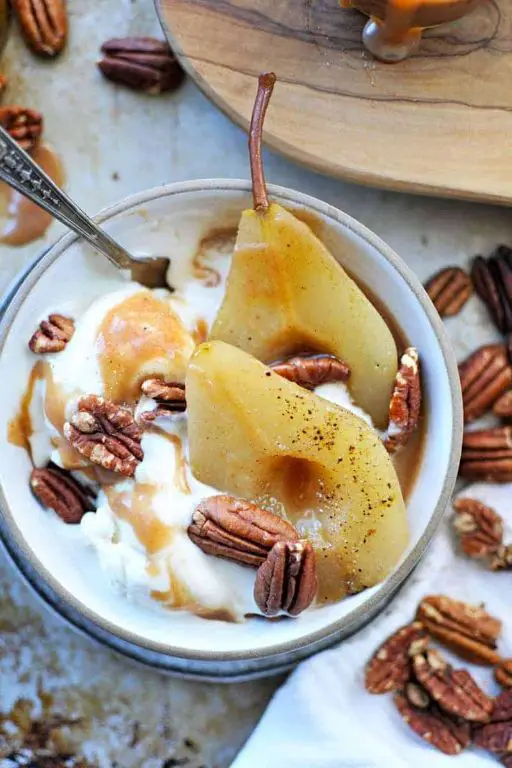 Apple Cider Poached Pears