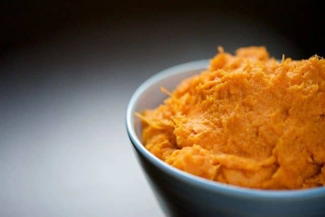Apple Cider Smashed Sweet Potatoes