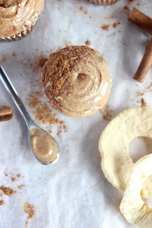 Apple Cinnamon Cupcakes with Almond Butter Frosting