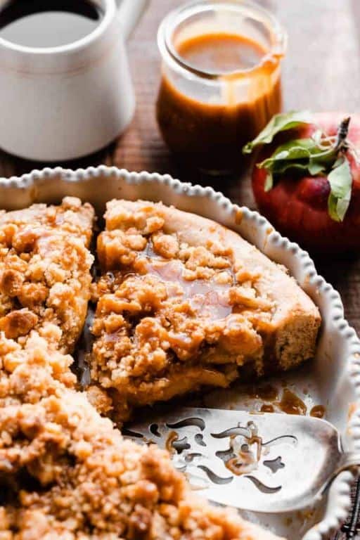 Apple Cinnamon Dessert Pizza with Caramel Drizzle
