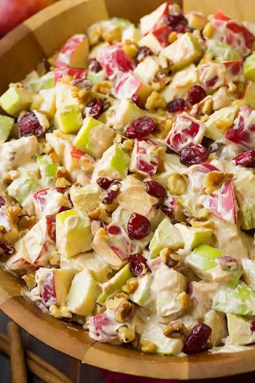 Apple Cinnamon Fruit Salad with Cool Whip Swirl