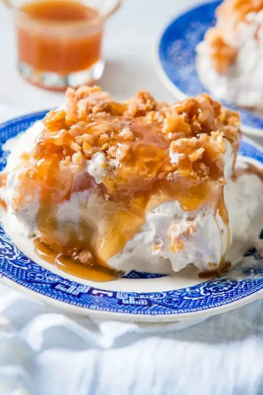 Apple Cinnamon Hoe Cakes with Vanilla Ice Cream