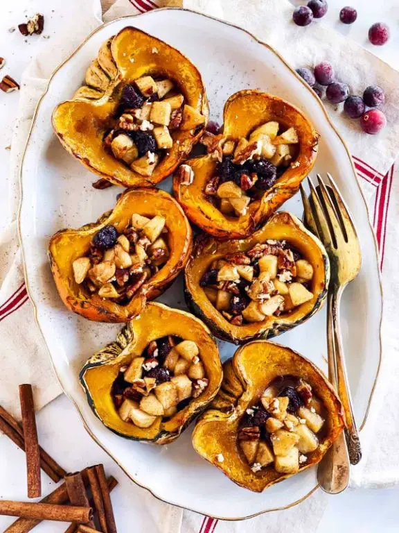 Apple and Cranberry Stuffed Acorn Squash