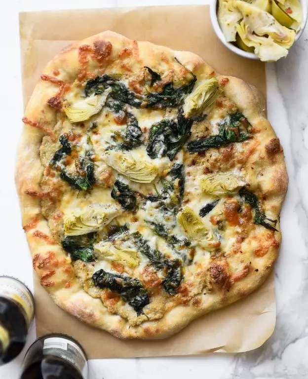 Artichoke Heart and Basil Pesto Pizza