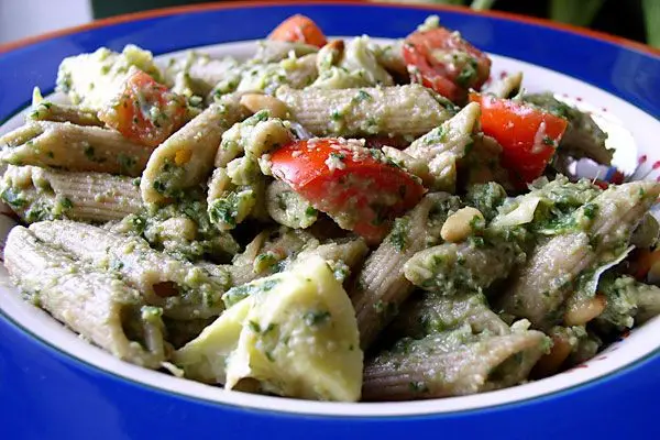 Artichoke and Pesto Pasta Salad