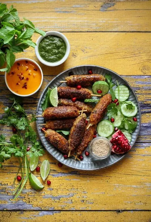 Ash Gourd Kebabs with Spices and Herbs