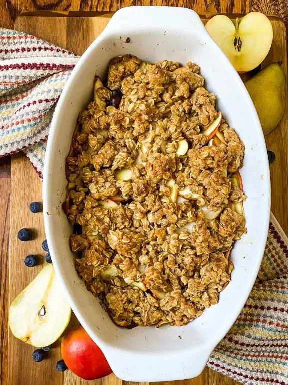 Asian Pear and Blueberry Crumble