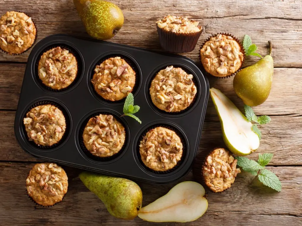 Asian Pear and Walnut Muffins