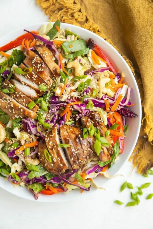 Asian Rotisserie Chicken Salad with Sesame Ginger Dressing