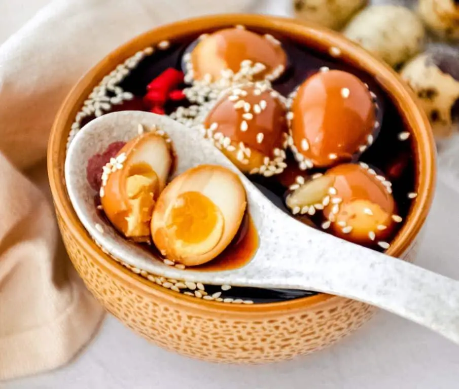 Asian-Inspired Soy Sauce Pickle Quail Eggs