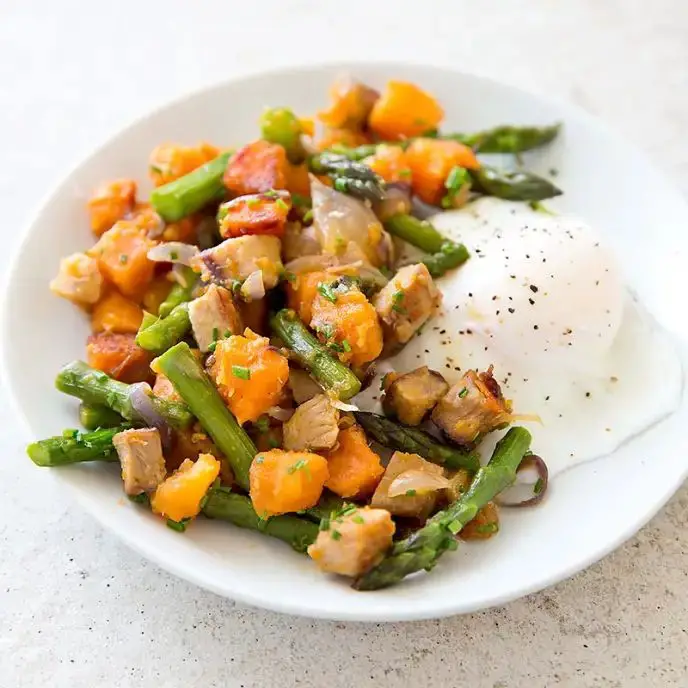 Asparagus and Sweet Potato Hash