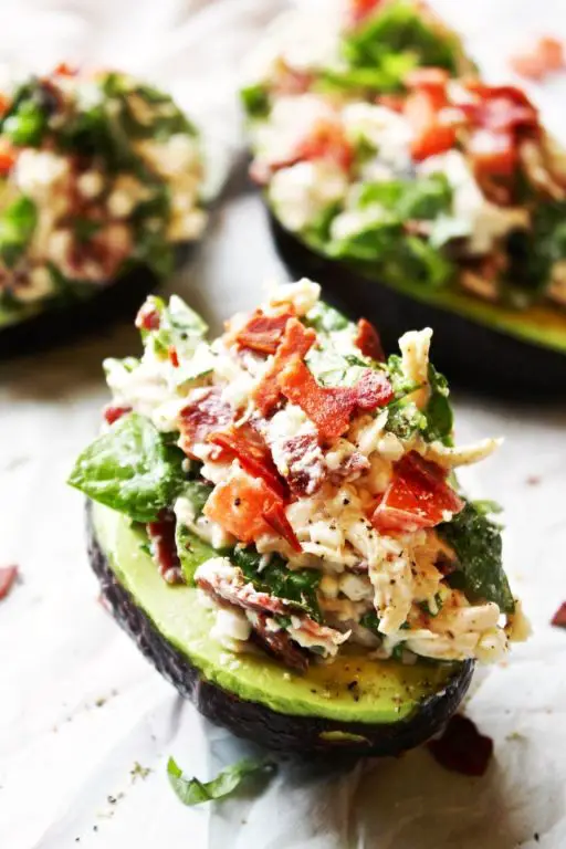Avocado Chicken Salad Stuffed Tomatoes