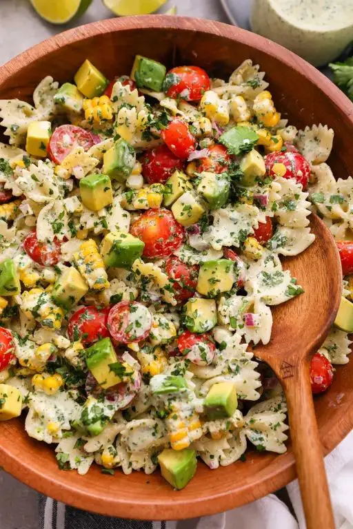 Avocado Lime Pasta Salad with Cilantro