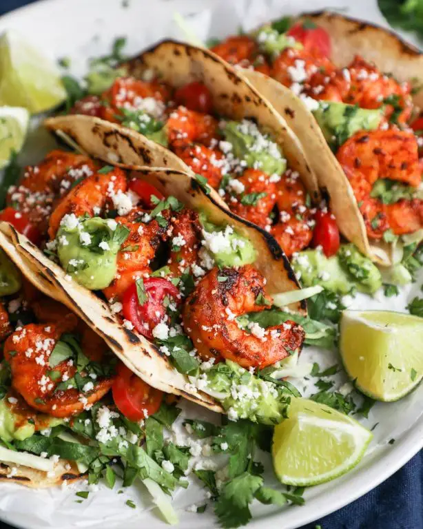 Avocado Lime Shrimp Tacos