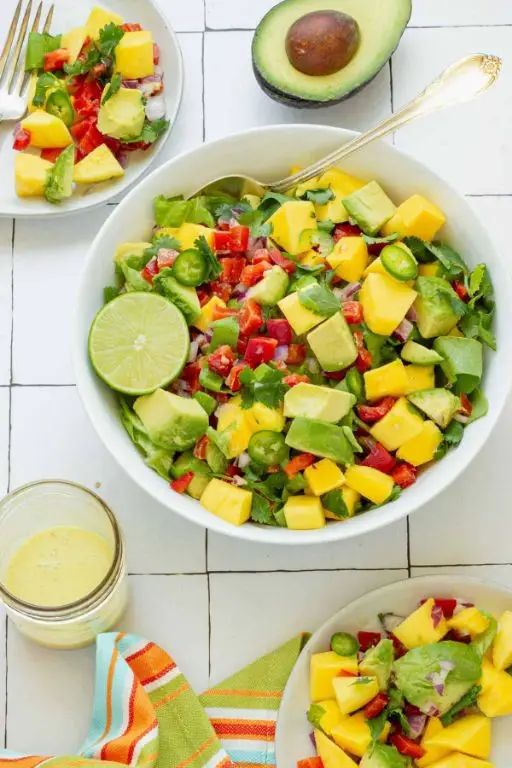 Avocado and Mango Salad with Coconut Ice Cream Dressing