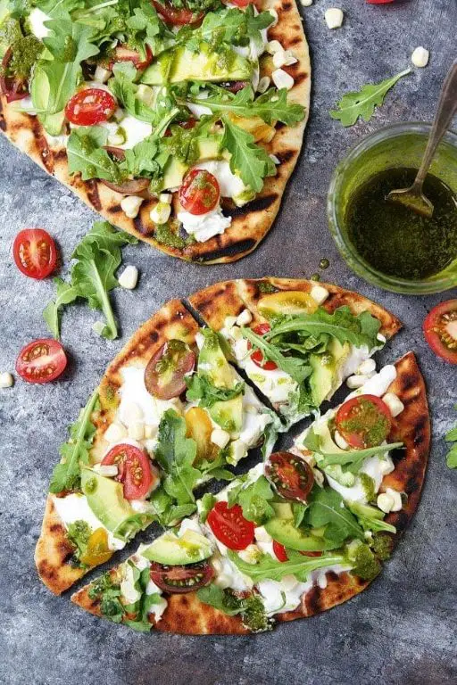 Avocado and Tomato Vegan Flatbread