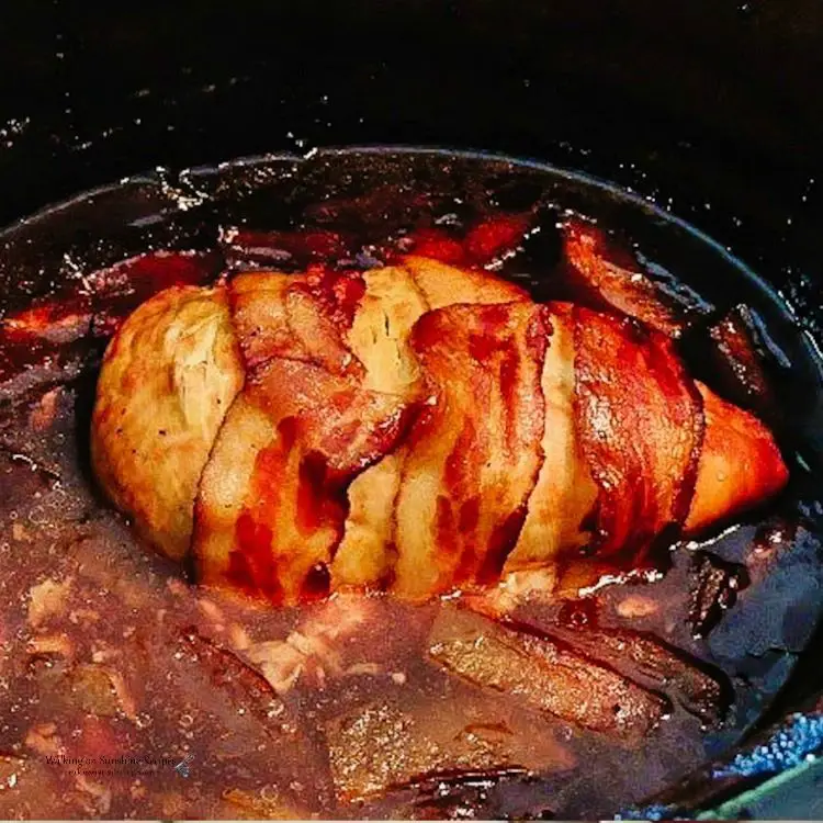 BBQ Bacon-Wrapped Chicken in the Crockpot