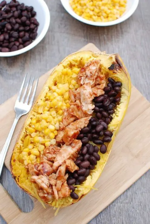 BBQ Chicken Spaghetti Squash Bowls