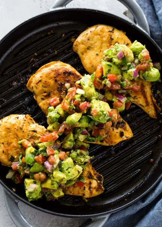 BBQ Chicken Thighs with Avocado Salsa