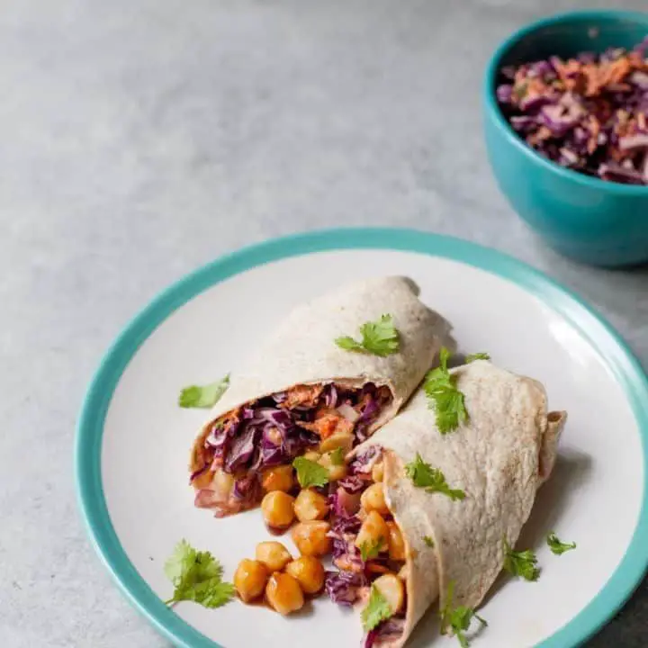 BBQ Chickpea and Coleslaw Wrap