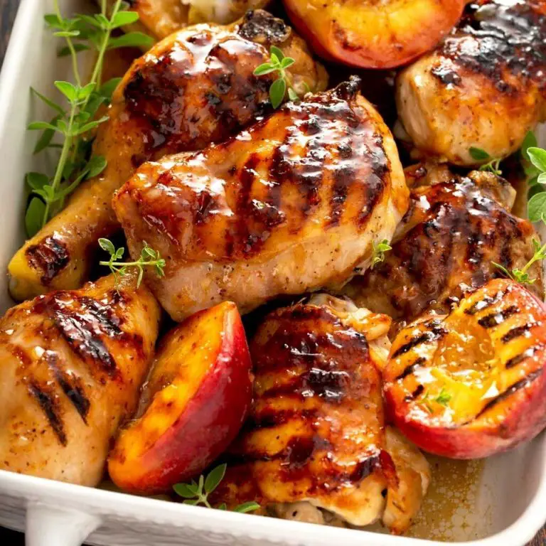 BBQ Grilled Chicken Breasts with Peach Glaze