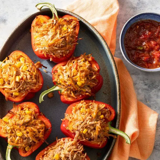 BBQ Pulled Pork Stuffed Peppers