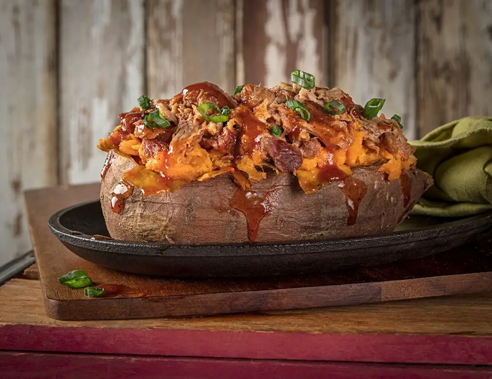 BBQ Pulled Pork Stuffed Sweet Potatoes