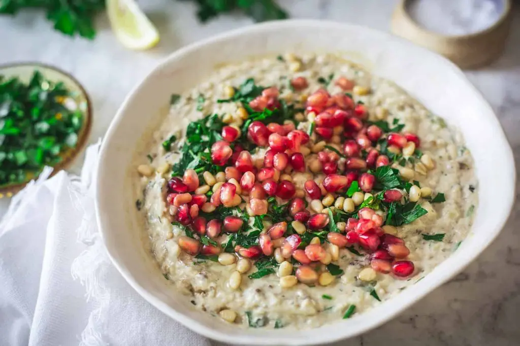 Baba Ganoush with Pomegranate Seeds