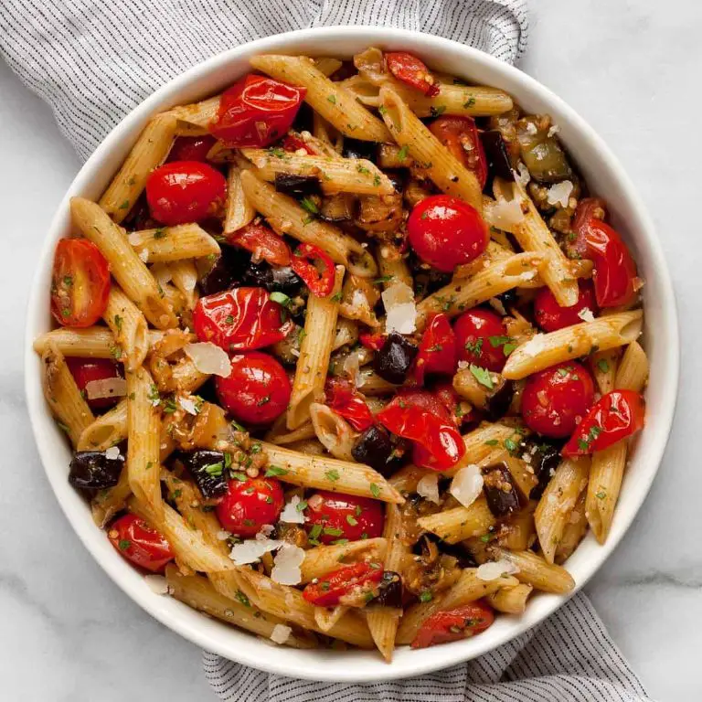 Baby Eggplant and Tomato Pasta