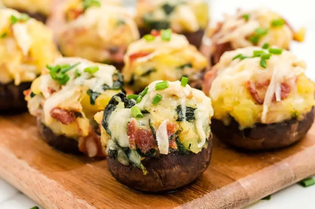Babybel Cheese Stuffed Mushrooms